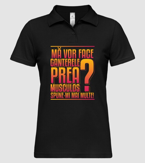 Mă vor face ganterele prea musculos? spune-mi mai multe! model negru pe tricou