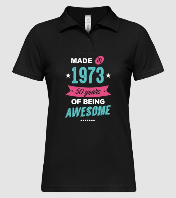 Made in 1973 model negru pe tricou