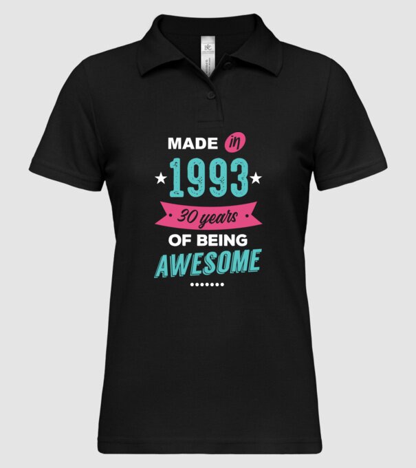 Made in 1993 model negru pe tricou