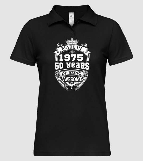 Made in awesome 1975 model negru pe tricou