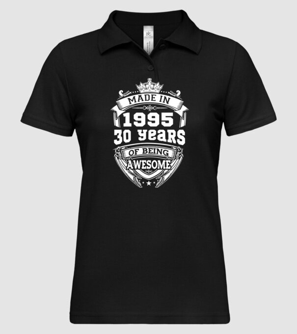 Made in awesome 1995 model negru pe tricou