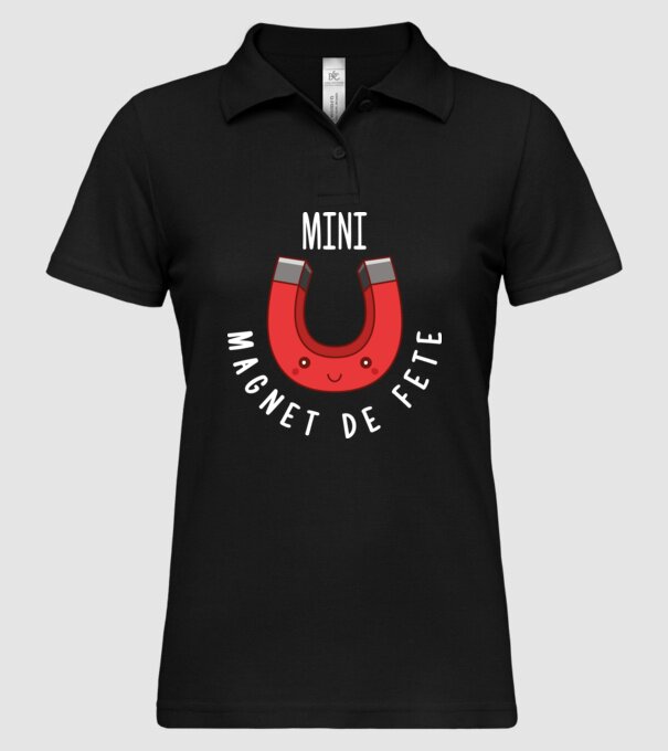 Mini magnet de fete model negru pe tricou