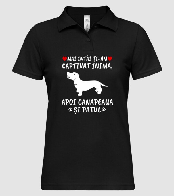 Mai întâi ți-am captivat inima, apoi canapeaua și patul model negru pe tricou