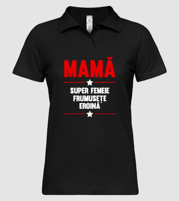 mamă, super femeie, frumusețe, eroină model negru pe tricou