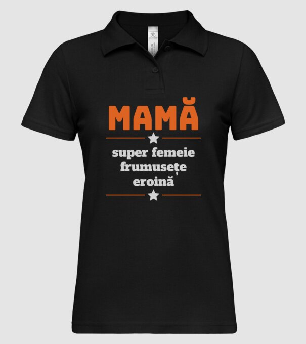 mamă, super femeie, frumusețe, eroină model negru pe tricou