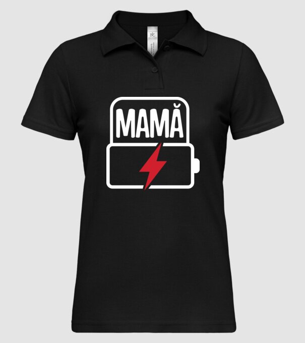 Mamă la încărcat model negru pe tricou