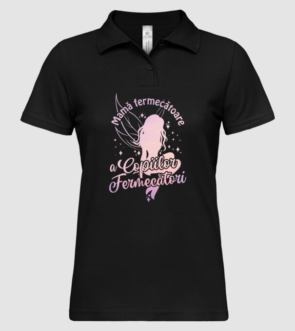 Mamă fermecătoare a copiilor fermecători model negru pe tricou