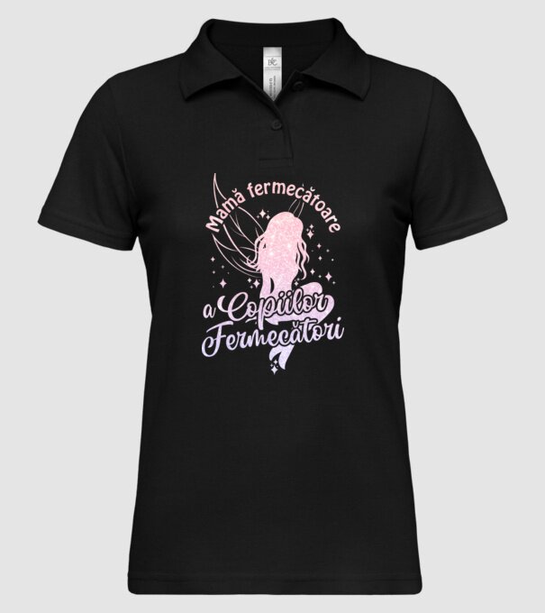 Mamă fermecătoare a copiilor fermecători model negru pe tricou
