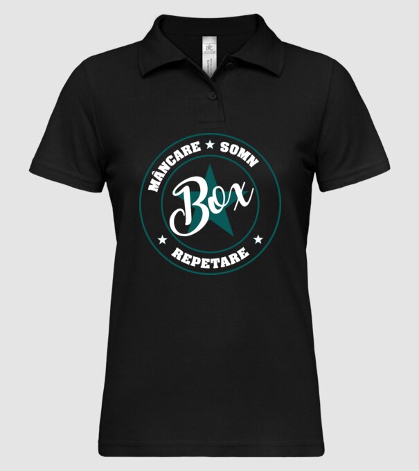 mâncare somn box reluare model negru pe tricou