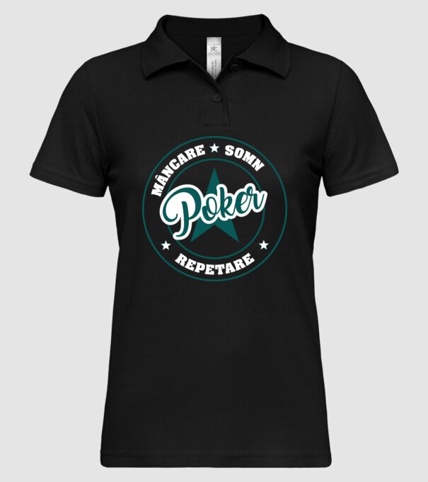 mâncare somn repetare POKER model negru pe tricou