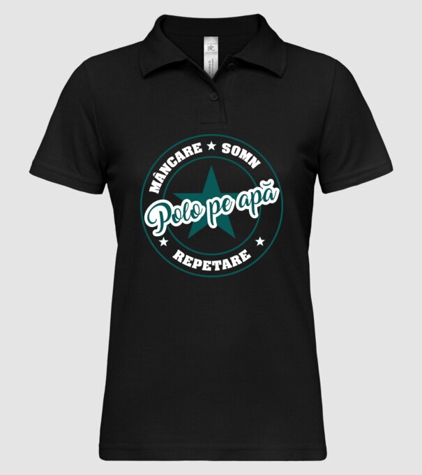 mâncare somn repetare POLO PE APĂ model negru pe tricou