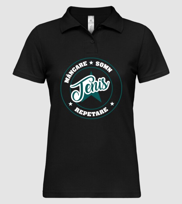 mâncare somn repetare TENIS model negru pe tricou