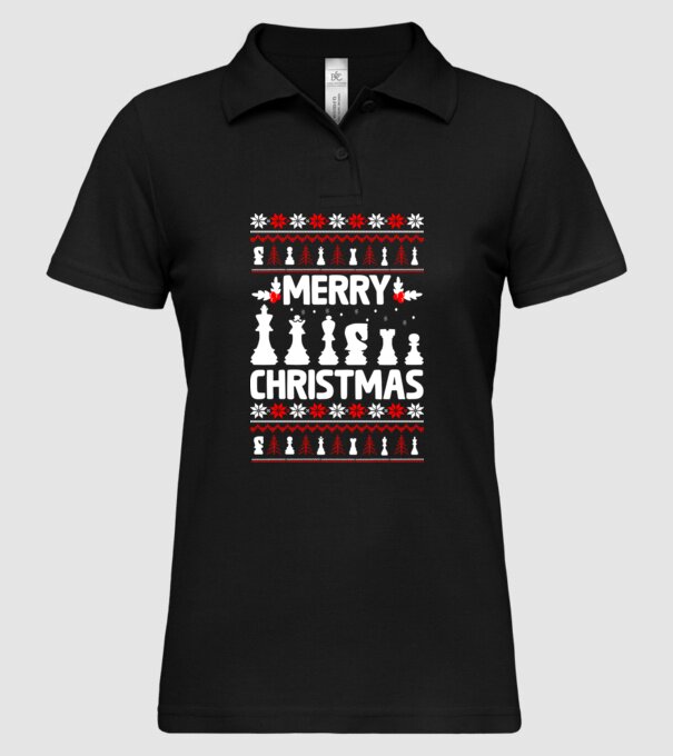 merry chessmass 2 model negru pe tricou