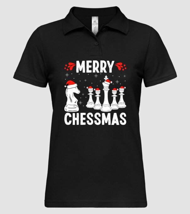 merry chessmass model negru pe tricou