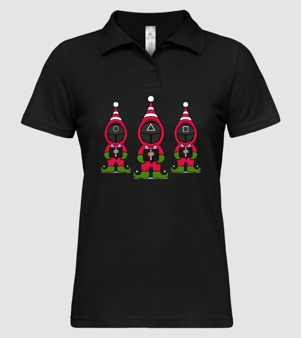 merry squid game model negru pe tricou