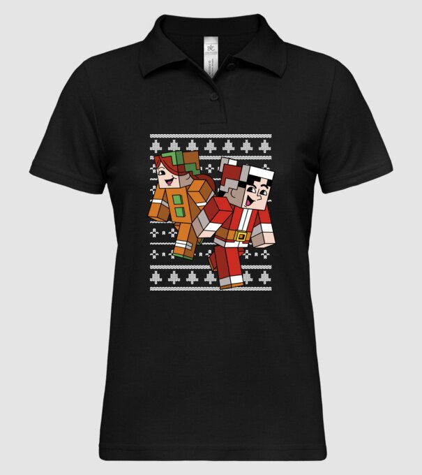 Minecraft christmas ugly sweater model negru pe tricou