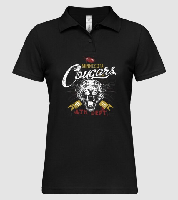 Minesota Cougars  TEXTURED model negru pe tricou