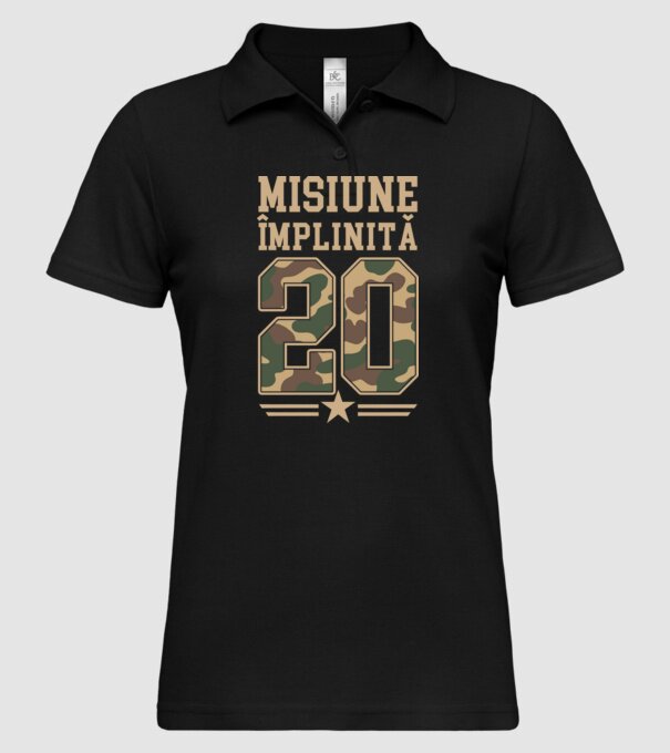 Misiune împlinită 20 model negru pe tricou
