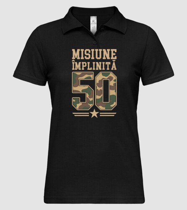 Misiune împlinită 50 model negru pe tricou