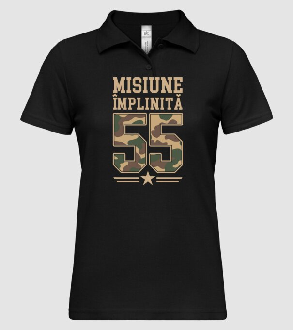 Misiune împlinită 55 model negru pe tricou