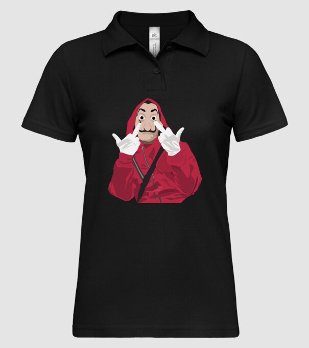 money heist fcku model negru pe tricou