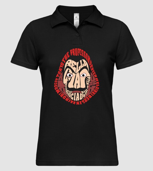 money heist logo names model negru pe tricou