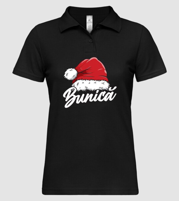 bunică Santa Hat model negru pe tricou