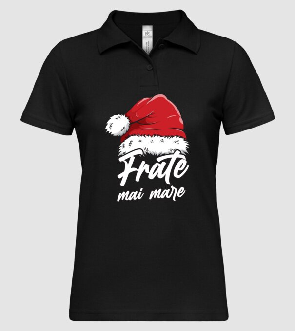 frate mai mare Santa Hat model negru pe tricou
