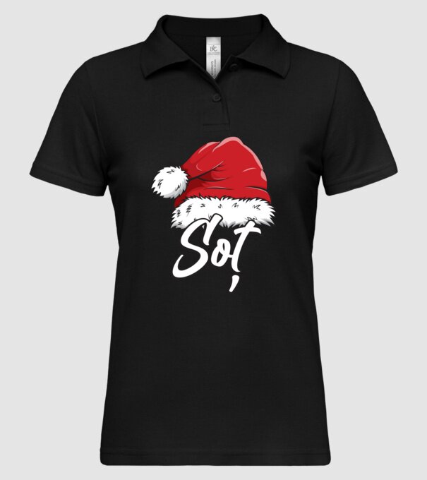 soț Santa Hat model negru pe tricou