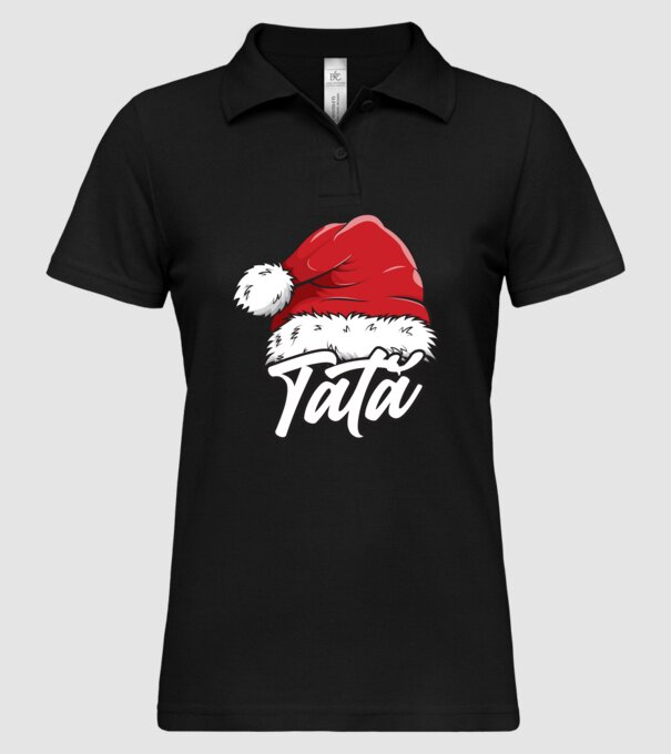 tată Santa Hat model negru pe tricou