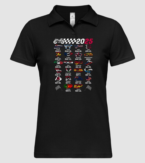 MOTOGP 25 CALENDAR Negru model negru pe tricou
