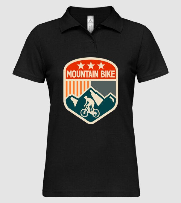 Mountain Bike model negru pe tricou