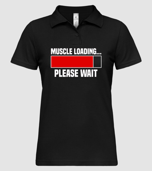 Muscle loading model negru pe tricou