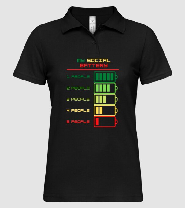 My social battery model negru pe tricou