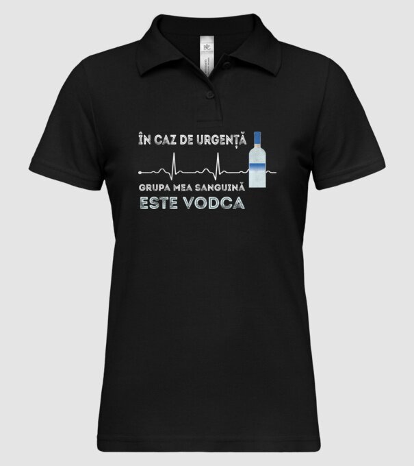 În caz de urgență, grupa mea sanguină este vodca model negru pe tricou