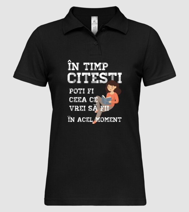 în timp ce citești poți fi ceea ce vrei să fii - în acel moment model negru pe tricou
