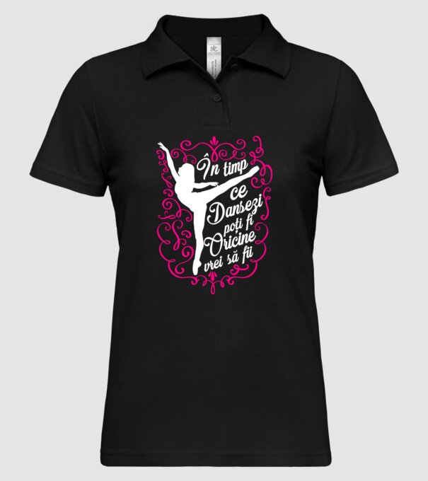 n timp ce dansezi poți fi oricine vrei să fii D1382411 model negru pe tricou