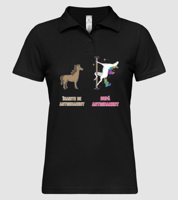 Înainte de antrenament - După antrenament model negru pe tricou