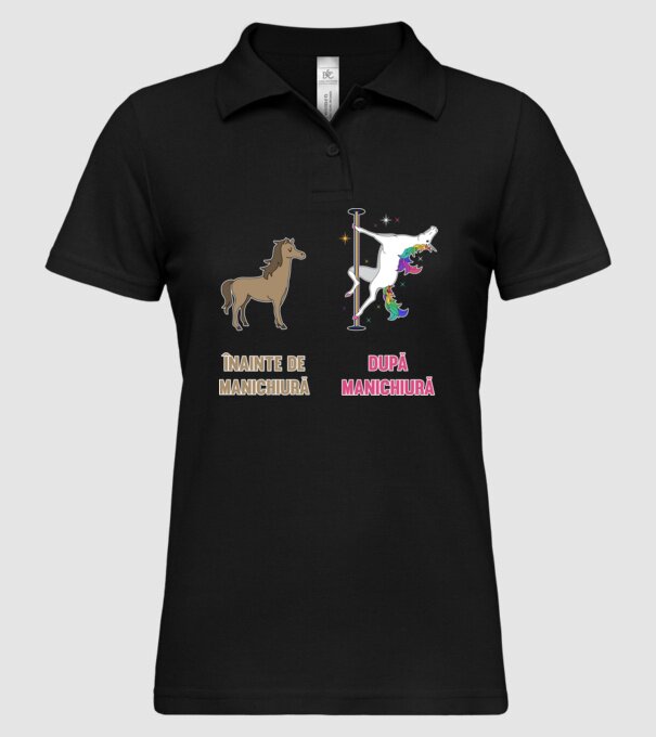 Înainte de manichiură - după manichiură model negru pe tricou