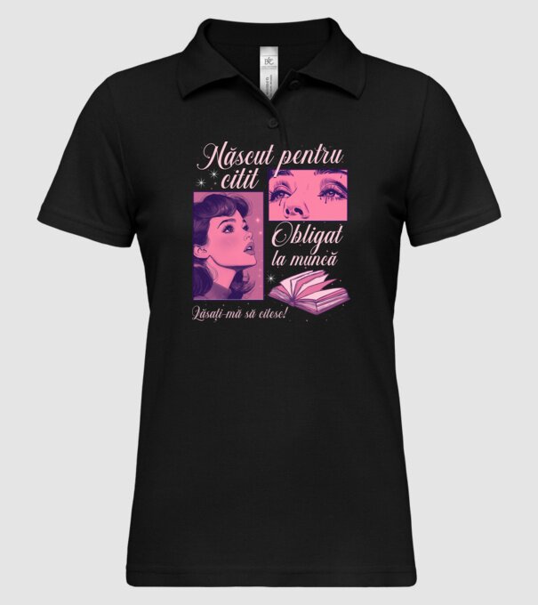 Născut pentru citit obligat la muncă lăsați-mă să citesc model negru pe tricou