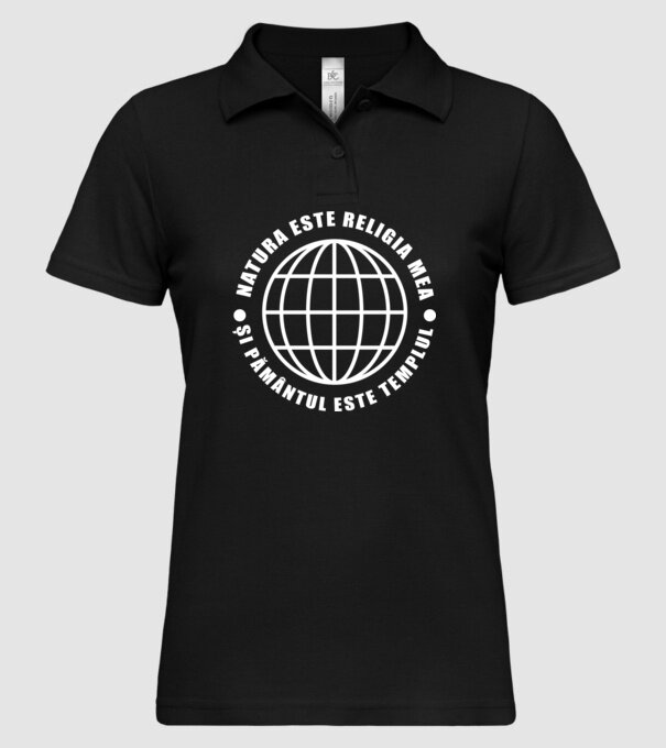 Natura este religia mea model negru pe tricou