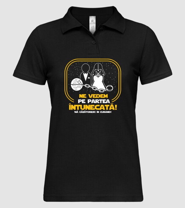 Ne vedem pe partea întunecată model negru pe tricou