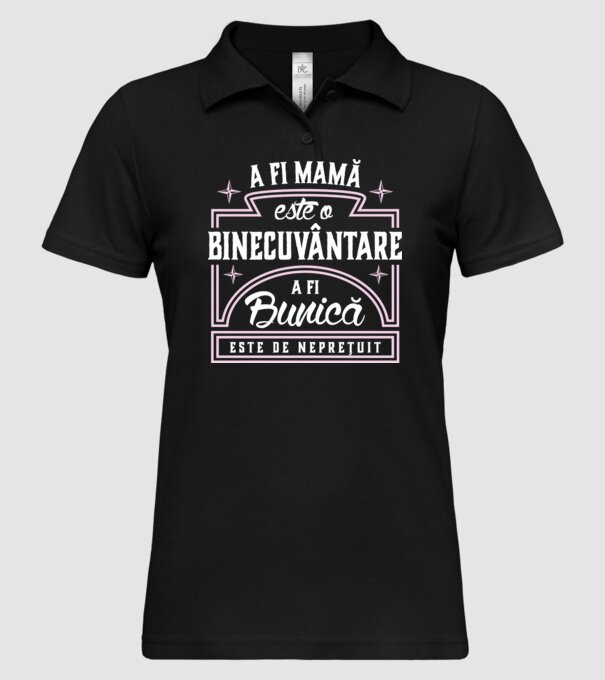 Neprețuit bunica model negru pe tricou