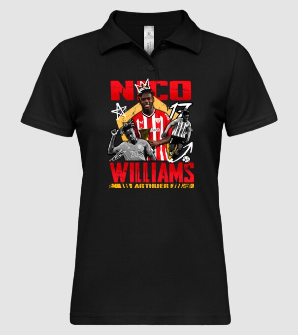 Nico Williams tribute model negru pe tricou