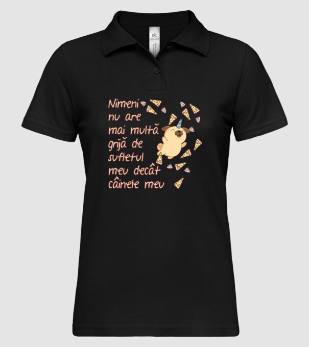 Nimic nu are mai multă grijă de sufletul meu decât câinele meu model negru pe tricou