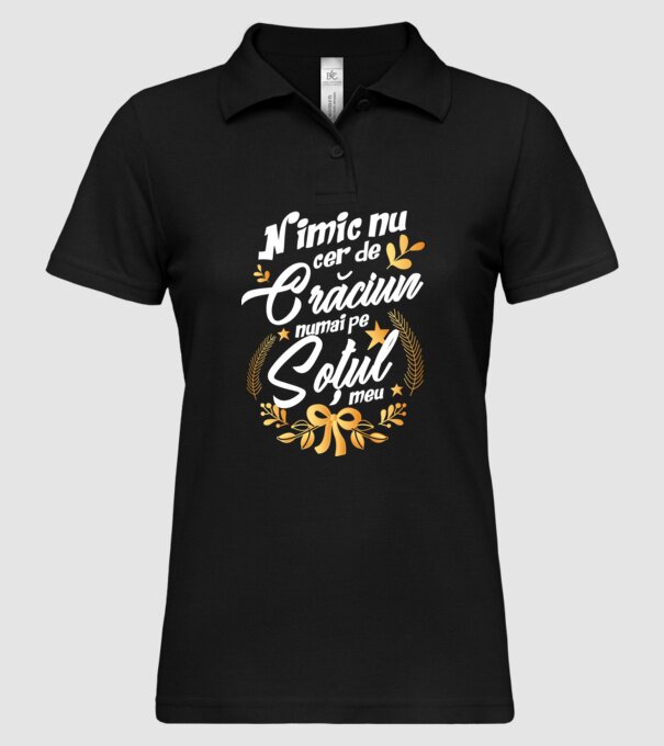 nimic nu cer de Crăciun, numai pe soțul meu model negru pe tricou