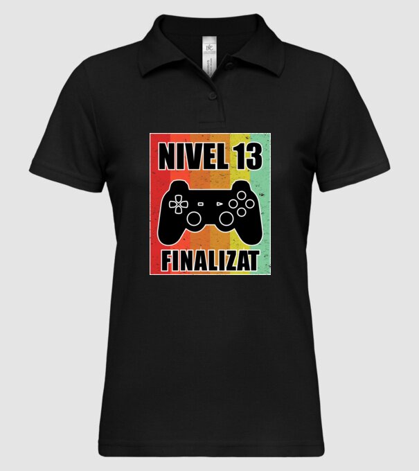Nivel 13 finalizat model negru pe tricou
