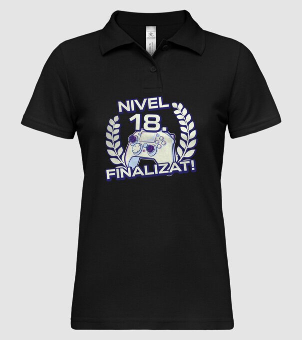Nivel 18 finalizat! model negru pe tricou