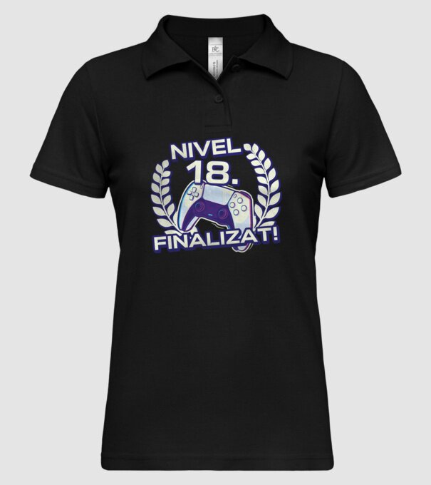 Nivel 18 finalizat! model negru pe tricou