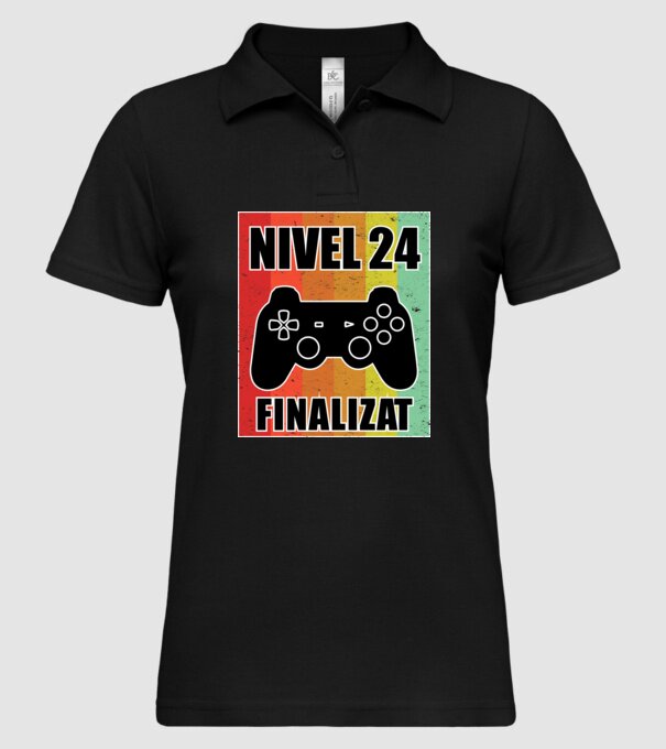 Nivel 24 finalizat model negru pe tricou